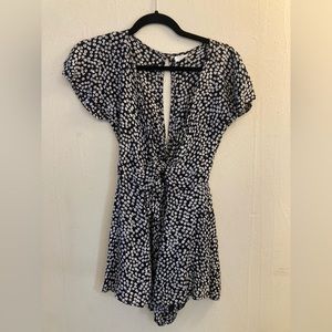 Keiki Hawaii Black and White Floral Romper